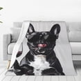 thumbnail image 1 of Fotbe Cool French Bulldog Wine Manta de Franela Acolchonada con Estampado, Súper Suave y Esponjosa, Extra Grande para Sofá, Cama, Uso Todo el Año-40"x30", 1 of 7