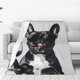 thumbnail image 1 of Fotbe Cool French Bulldog Wine Manta de Franela Acolchonada con Estampado, Súper Suave y Esponjosa, Extra Grande para Sofá, Cama, Uso Todo el Año-40"x30", 1 of 7