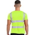 thumbnail image 2 of LiiYii Men's Lightweight Hi Vis Safety T-shirts with Reflective Strips Quick Dry Moisture Wicking Fluorescent Yellow XXL, 2 of 7
