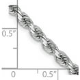 thumbnail image 4 of Solid 14K White Gold 4mm Diamond-cut Rope with Lobster Lock Chain - 30", 4 of 8
