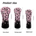 thumbnail image 6 of Uorisanigo Golf Club Covers Driver Headcover and Fairway Wood Head Covers Hybrid Headcovers, Lightweight PU Leather Pink Cherry Blossom Golf Club Head Cover with Soft Lining, Set of 3, 6 of 7