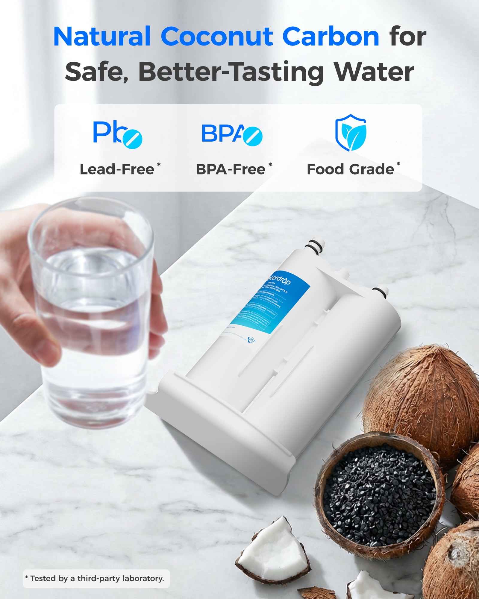 Waterdrop PureSource2 Water Filter, Compatible with WF2CB, NGFC2000, FC100, Kenmore 9916, EWF2CBPA, 1004-42-FA, 3 Filters (Package May Vary)