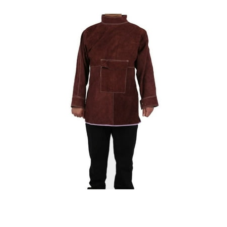 

Welding Apron Anti-flame Long Coat Protective Clothing Apparel Suit Welding Jacket Leather Apron Versatile Daily Use
