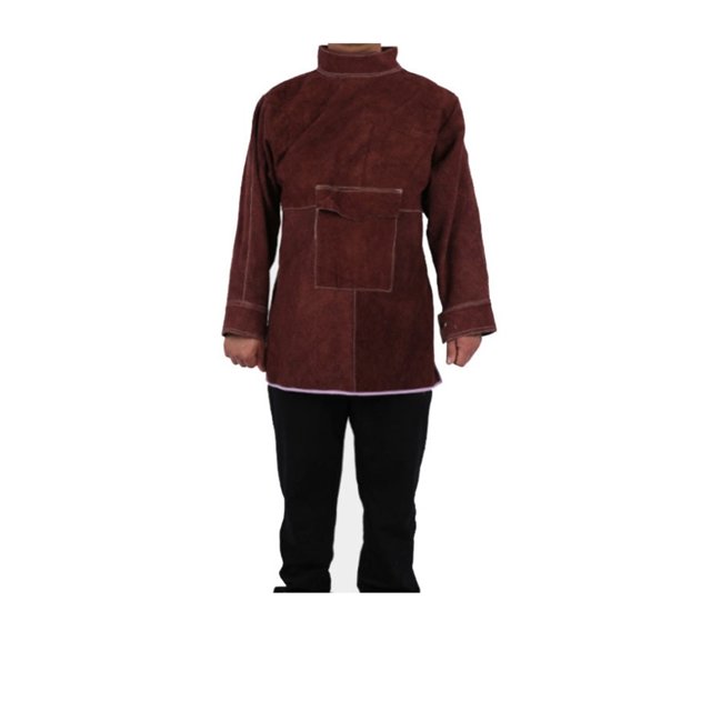 Welding Apron Anti-flame Long Coat Protective Clothing Apparel Suit Welding Jacket Leather Apron ,Easy to Wear