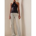 thumbnail image 3 of Mialoley Women's Summer Fashion Tank Tops Solid Color Sleeveless Open Back Halter Neck Ruched Tops, 3 of 8