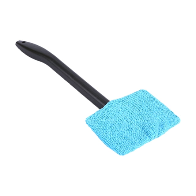 1pcs Microfiber Car Window Long Handle Cleaning Brush Car Windshield Cleaning Tool Light Blue