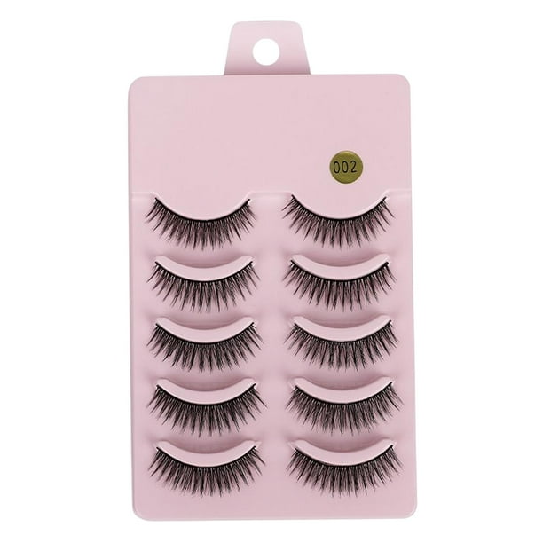 Extensión de pestañas postizas suaves D Fake Anime Lashes Makeup Lash Strip 3D Grueso Desordenado 10x para Prom Graduation Cosplay Party Bodas , estilo -5 pares Fernando pestañas postizas naturales