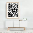 thumbnail image 2 of Flourish Damask Art Black on White - Digital Art Pattern Floral Black and White Geometric Art Deco Victorian Modern Art Oak Framed Wall Art Print 11 x 14 inches, 2 of 3