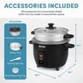 thumbnail image 6 of 6 Cup Rice Cooker with Outer Steam Tray Black, 6 of 11