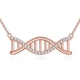 thumbnail image 6 of SISGEM DNA Necklace Double Helix Chemistry Science Molecule Biology Necklace Rose Gold Plated Sterling Silver Jewelry for Women, 6 of 7