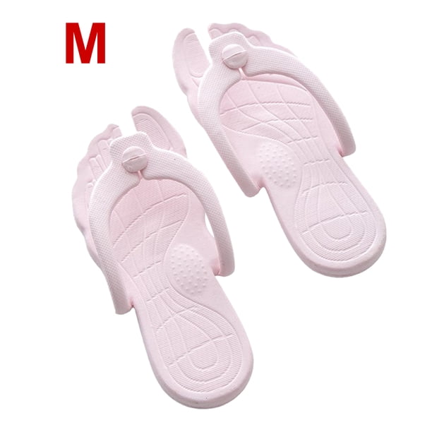 Yuarrent Zapatillas de viaje, chanclas portátiles antideslizantes, sandalias de playa para baño, chanclas portátiles antideslizantes para el Juegos de accesorios de baño Rosa claro METRO