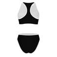 thumbnail image 4 of GUACER Two Piece Bathing Suits for Women Color Block Crew Neck Fashion High Waisted Bikini Sets, 4 of 9