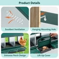 thumbnail image 3 of Noaman 4-Hole Chicken Nest with Legs and Cover, Galvanized Steel Green Chicken Nesting Box, 42.12"x12.99"x31.88", Freestanding or Wall-Mounted, Easy Egg Collection, 3 of 8