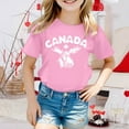 thumbnail image 2 of GDREDA Canada Day T-Shirt à Imprimé Drapeau Canada Day T-Shirt à Manches Courtes pour Filles T-Shirt d'Été à Col Rond Coupe Décontractée T-Shirts Basiques, 2 of 4