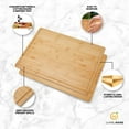 thumbnail image 3 of JumblWare Bamboo Cutting Board, 18x24 Large Wooden Chopping Block Tray W/Handles, 3 of 7