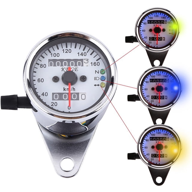Motorcycle Speedometer, Universal Dual Digital Display Speedometer For Motorcycle Digital with Accessory Kit For All Motorcycles of Dc 12v