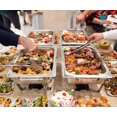 thumbnail image 3 of Bufeteras de Acero Inoxidable de 8 Qt, 4 PZ Chafers para Buffet Profesional,Calentador de Alimentos Plegable para Banquetes, Fiestas y Bodas (con 8 pz clip de comida), 3 of 8