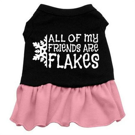 All my friends are Flakes Screen Print Dress Black with Pink Lg (14)