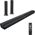 thumbnail image 1 of Assistrust Barra de sonido para Smart TV, barra de sonido con Bluetooth/ARC/Opt/AUX Connect, aumento automático de volumen, 3 modos de ecualizador, barra de sonido desmontable 2 en 1 para TV/PC/juegos, 1 of 5