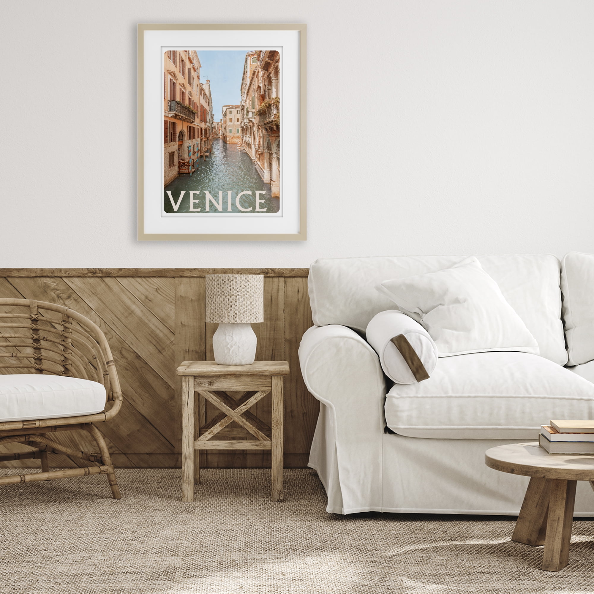 Stupell Industries Venice Canal Waterway Birch Framed Print Under Glass, design by Erin Marie