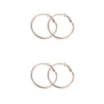 thumbnail image 4 of Pendientes de Oro rosa Qarigey para niña círculo liso regalo para amiga decoración para mujer, 4 of 6