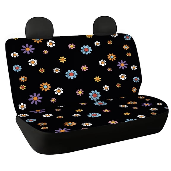 Uourmeti Car Back Seat Covers for Auto Interior Automotive, Colorful Ditsy Floral 2 Pack Car Rear Seat Protectors Protects Against Dirt Easy to Install