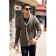 thumbnail image 2 of LAICAIW Mens Cable Knit Cardigan Sweater Shawl Collar Loose Fit Long Sleeve Casual Cardigans, 2 of 5