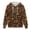 Autumn Leaf Print, variant on Lime Green Clover Print Full Zip Hoodie for Women Long Sleeve Loose Fit Drawstring Hooded Sweatshirt with Kangaroo Pocket Casual St. Patrick's Day Outerwear, Daily Wear, M