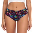 thumbnail image 1 of Fotbe mushroom colorful Skull Calzones Estampados para Mujer – Ropa Interior de Algodón, Cómoda, Suave y Elástica-X-Small, 1 of 6