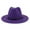 Purple, variant on Unisex Fashion Wide Wool Belt Flat Top Fedora Hat Party Church Hats Cap