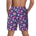 thumbnail image 2 of Lsque Mens Swim Trunks Skull Blue Flower Pattern - Bathing Suit Compression Liner - Beach Swim Shorts Swimwear - (S-3XL) - Stretch Quick Dry -X-Large, 2 of 9