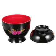 Threaded Miso Soup Kitchen Supplies Japanese Style Bowl Plastic Ramen with Lid Cake Plates Deep