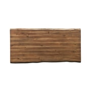 Alpine Furniture Live Edge Solid Wood Dining Table in Light Walnut (Brown)