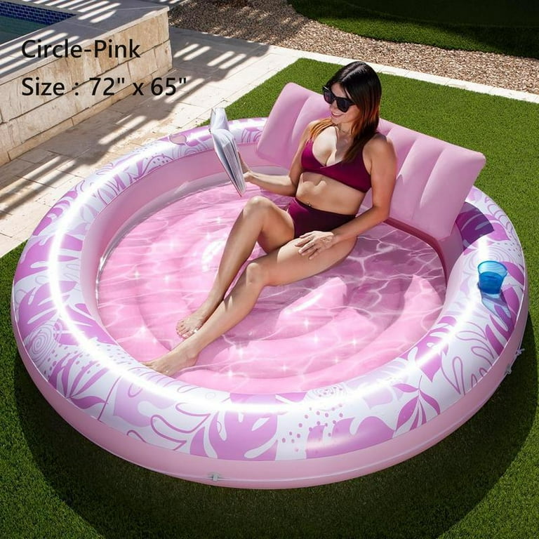 Sloosh L XL Inflatable Tanning Pool Lounge Float With Cup Holder