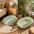 thumbnail image 4 of High Sided Cat Litter Box, 14"x18"x6" Semi Enclosed Anti-Urine Toilet for Kittens, Includes Scoop _ #05 _ C _ Green, 4 of 6