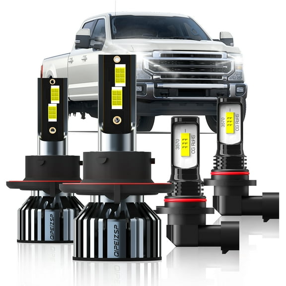 QIPEIZSP Compatible for Ford F250 2005-2022 Led Headlights 9008 & Fog Lights 9145 Model Bulbs 4 Pcs