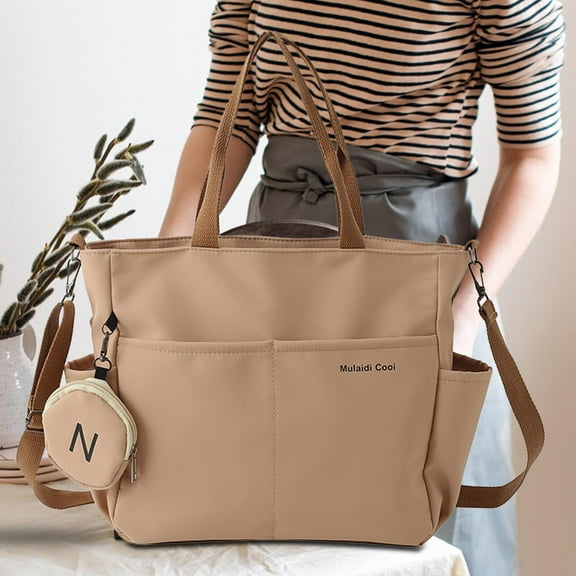 BLESIYA Tote Bag for Women Crossbody Bag Oxford Cloth Large Capacity Mommy Tote Shoulder Khaki