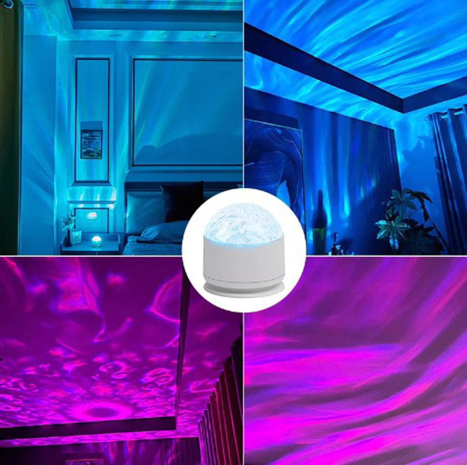 Ocean Wave Ceiling Projector, Ocean Wave Light Projector, Water Ripple Ambient Night Light , Touch Control Aurora Projector Non-Wood for Bedroom,Room Decor,Kids Room