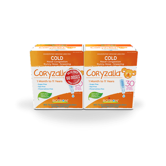 Boiron Coryzalia for Children – 2 Boxes of 30 Unit-Doses for Nasal Congestion & Runny Nose