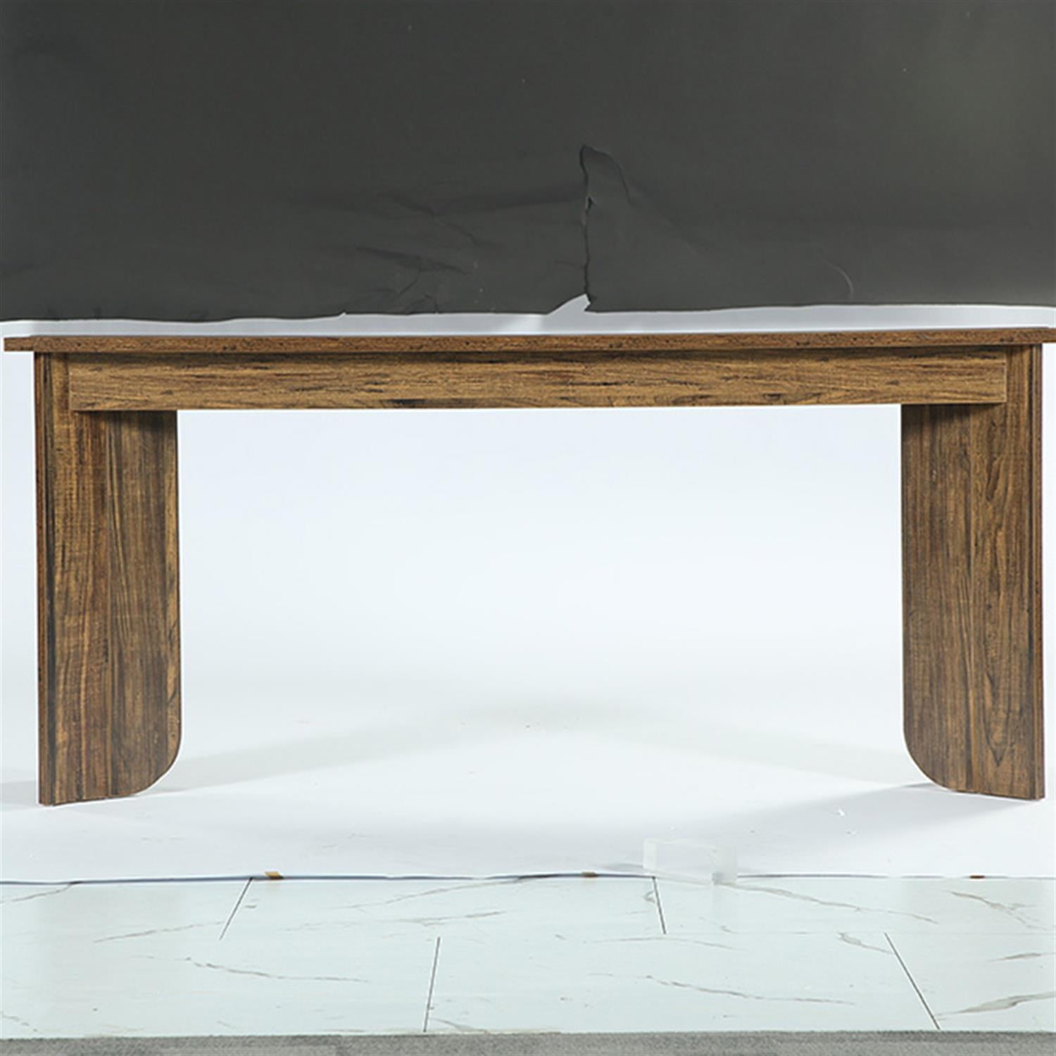 Demi Bonn 70.9" Console Table, Wood Sofa Table Hallway Table with Double Pedestal, Foyer Display Table, Brown
