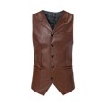 thumbnail image 2 of EGNMCR Débardeurs Hommes Rayé Mode Rétro avec Poches Simple Boutonnage Col Rabattu Débardeurs Blouse, 2 of 9