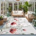 thumbnail image 2 of Large Area Rugs 8'x10', Red Poppy Flower Carpet Runner Indoor Outdoor Rugs Home Decor Aesthetic, Garden Floral Botanical Painting Non Slip Mats Washable Accent Rug for Living Room Bedroom, 2 of 8