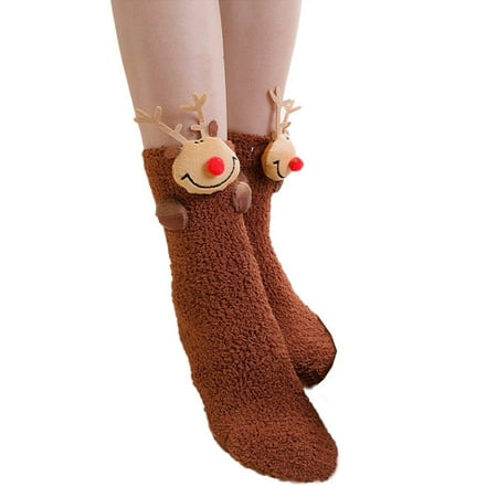 

WANYNG Parent-Child Christmas Socks Women S Tube Socks Coral And Velvet Thickened Three-Dimensional Doll Sleep Socks 1 Stocking Hanger Pass The Knee Socks
