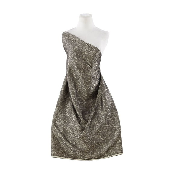 Zelouf Lace Jacquard Iridescent Stretch Satin , Sewing, DIY, Crafts Fabric by the Yard, Gold Patina, 3 Yard