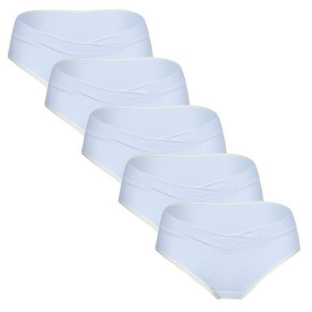 

TAIAOJING Women Thong Low Waist Seamless V-Shaped Solid Color Briefs Maternity Underwear Panties Brief Pack of 5