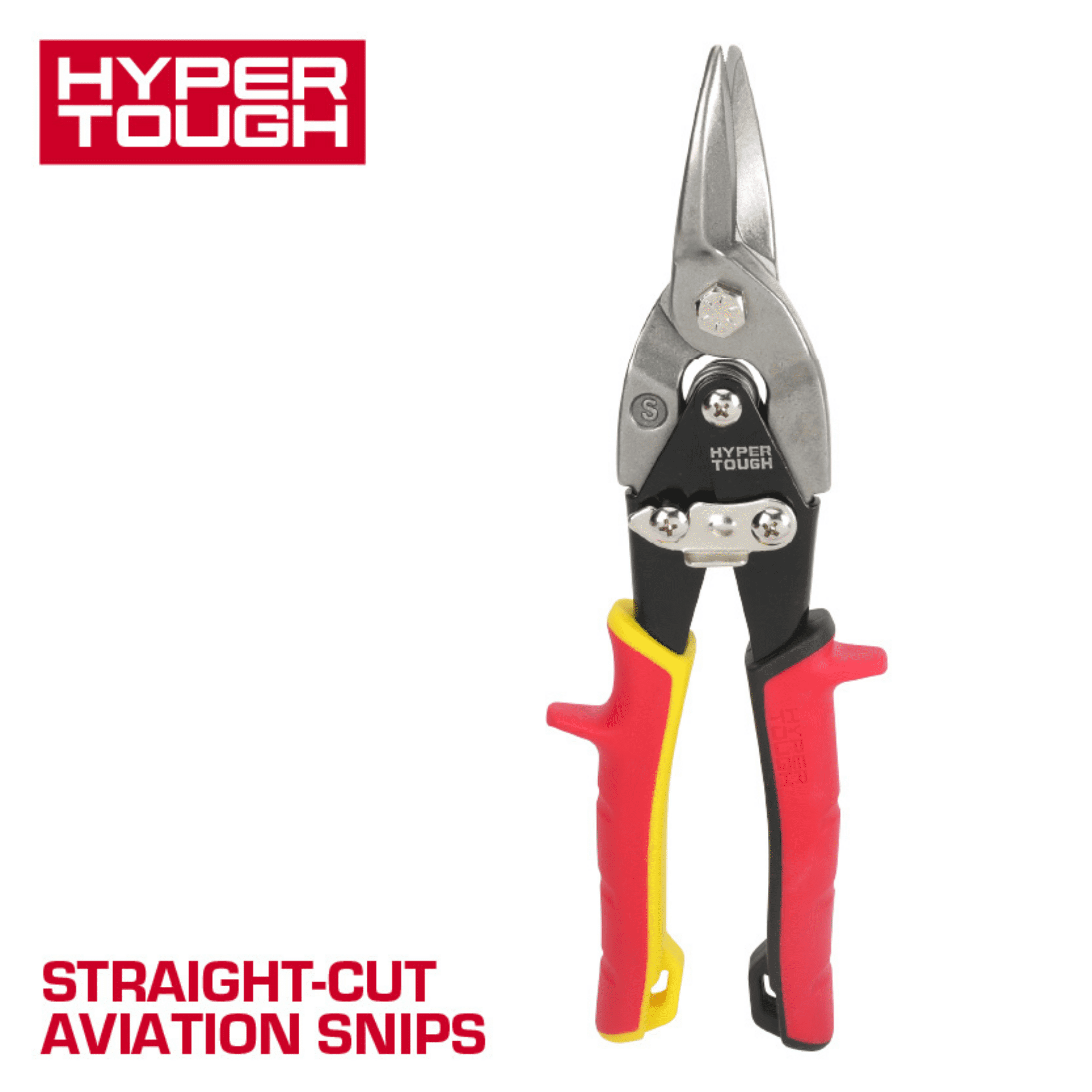 Hyper Tough Aviation Snips Set with Cushion Grips, Includes