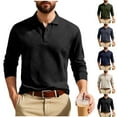 thumbnail image 2 of Fengactive Men's Knit Long Sleeve Shirts Casual Dress Collared Sweater Pullover Button Down Golf Shirts, 2 of 9