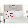 thumbnail image 2 of Animal Headboard, Sheep Couple with Heart Shapes in Love Hanging on Washing Fun Comic Cartoon Art, Upholstered Decorative Metal Bed Headboard with Memory Foam, Full Size, Red White Black, by Ambesonne, 2 of 4