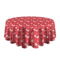 thumbnail image 5 of Christmas Round Tablecloth 60x60in(153x153cm) – Waterproof Polyester Table Cover with Full Print Design, Wrinkle Resistant & Washable for Kitchen Dining Party Decor, 5 of 6