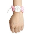 thumbnail image 2 of 6Pcs Beautiful Bride Bridesmaids Simulation Ribbon Wrist Flower Wedding Decoration Accessories(Pink White ), 2 of 8